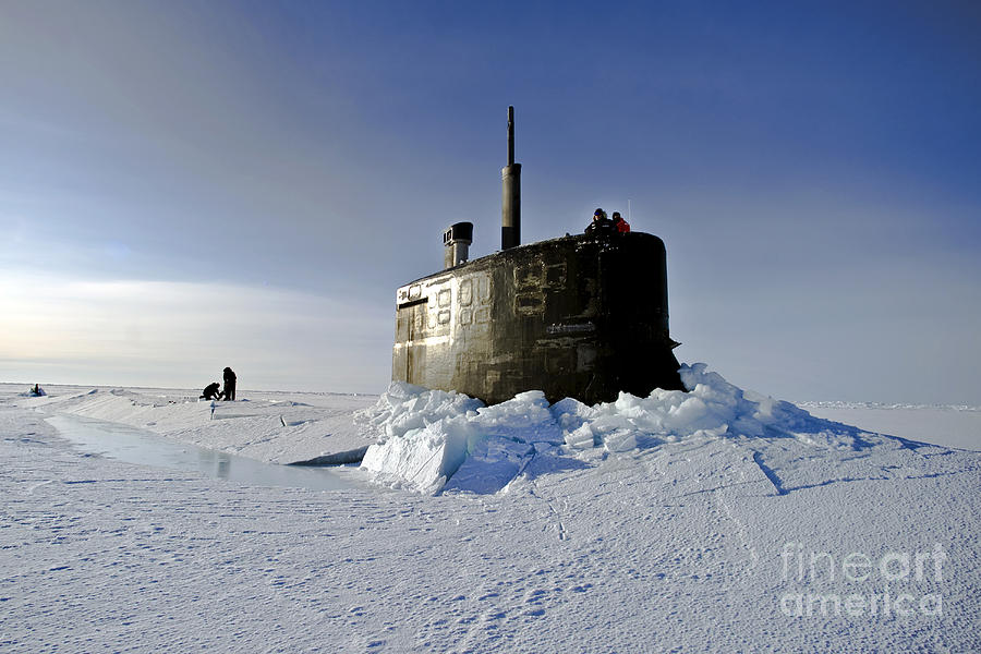 Prudhoe Bay Photograph - Submarine Uss Connecticut Surfaces by Stocktrek Images