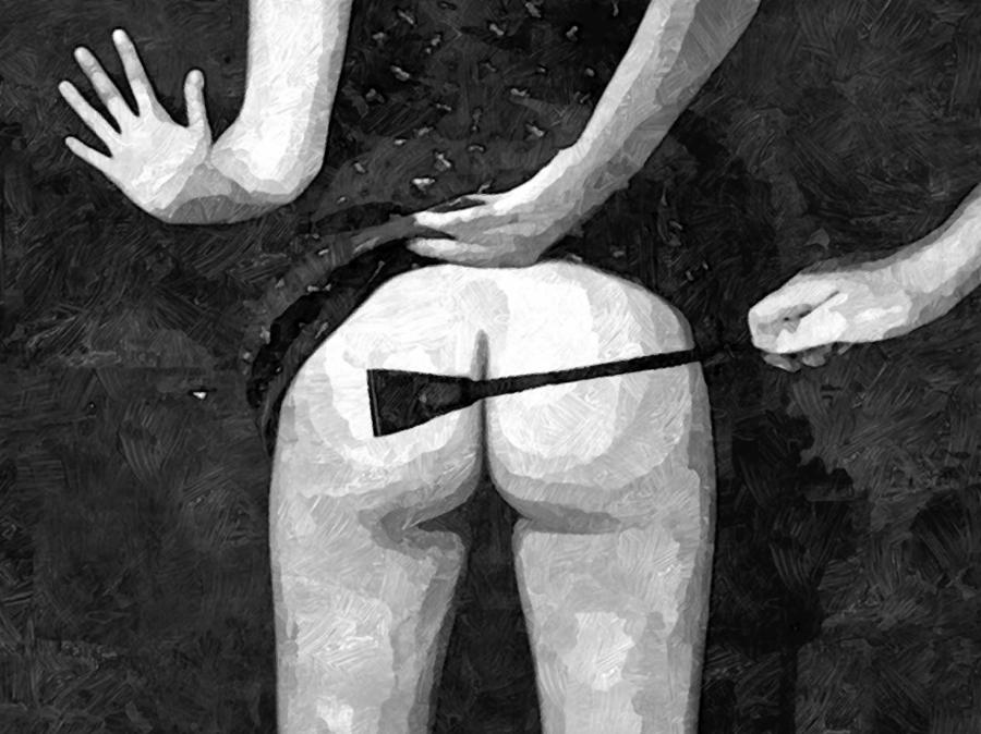 Bdsm Painting - Submission in Black - bad, bad girl by BDSM love