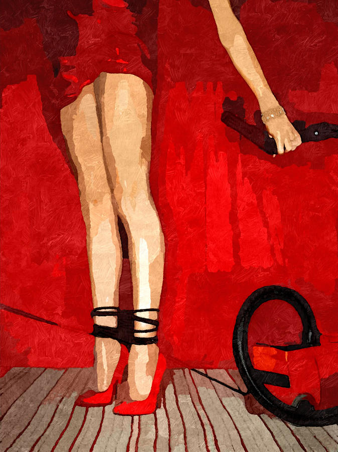Bdsm Painting - Submission in Red - tangled by BDSM love
