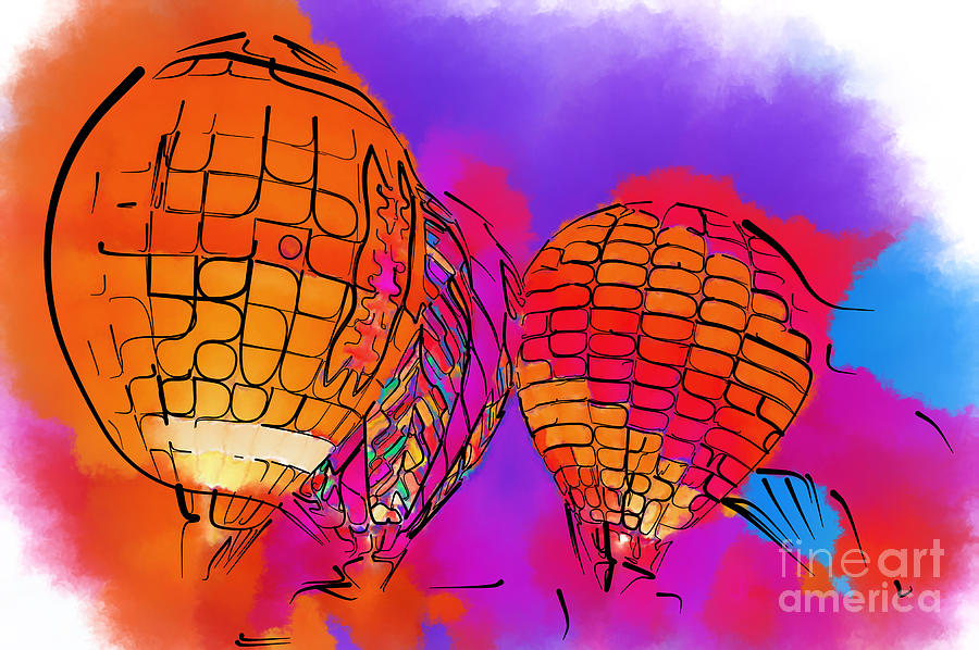 Subtle Abstract Hot Air Balloons Digital Art by Kirt Tisdale