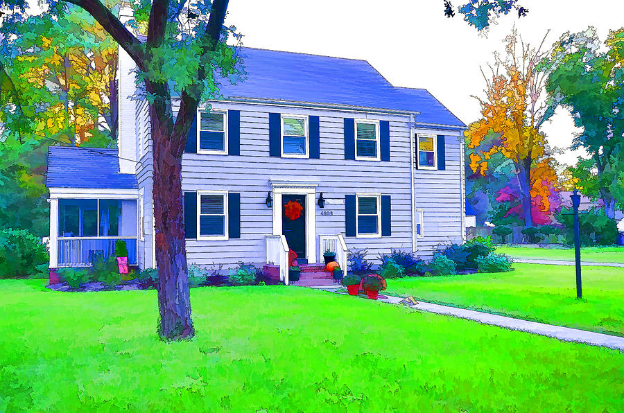 Suburban house 1 Painting by Jeelan Clark - Fine Art America