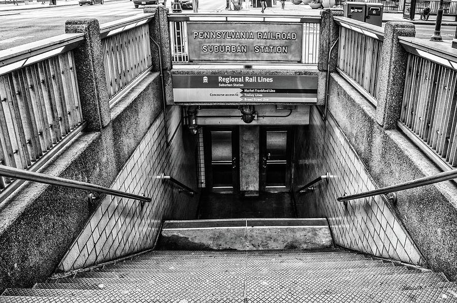 Subway Entrance - Pennsylvania Railroad Suburban Station Photograph by Bill Cannon