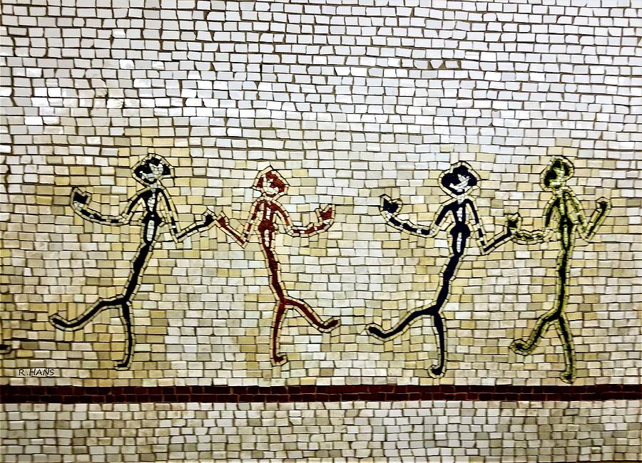 Subway Mosaic Egypian Chorus Line Photograph by Rob Hans