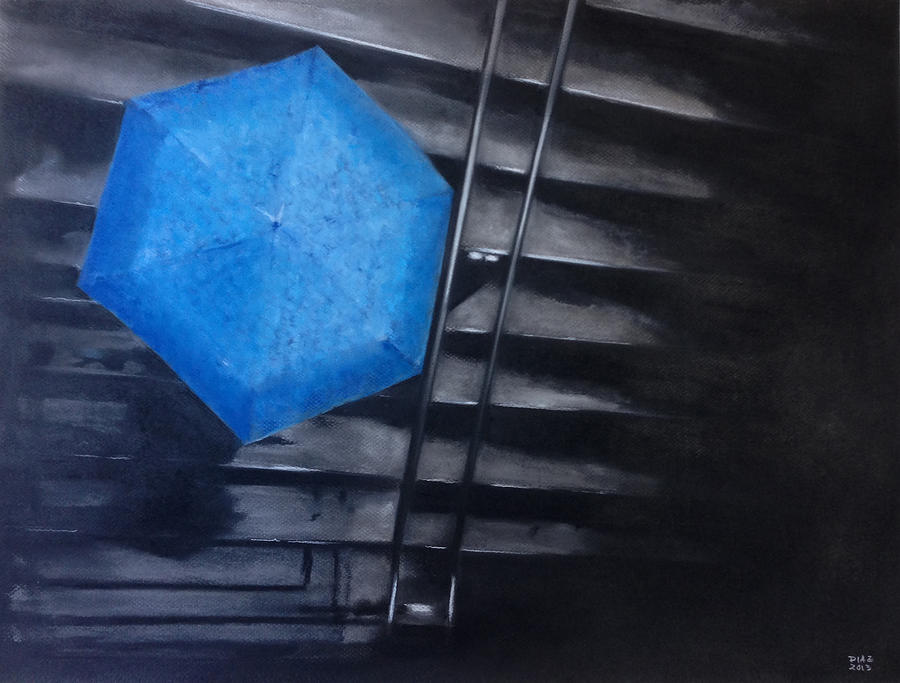 Ny Subway Pastel - Subway Rain by Carrie Diaz Ny Subway Pastel - Subway Rain by Carrie Diaz