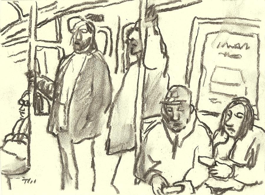 Subway Sketch, NYC Drawing by Thor Wickstrom