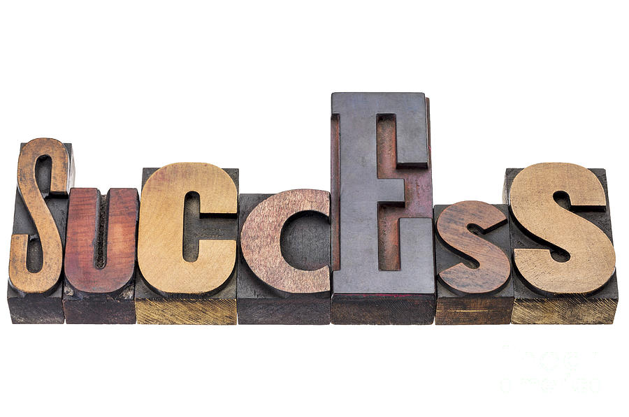 Success Word Abstract In Wood Type Photograph by Marek Uliasz