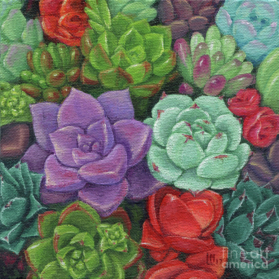 Succulent Garden Painting by Lisa Norris - Fine Art America