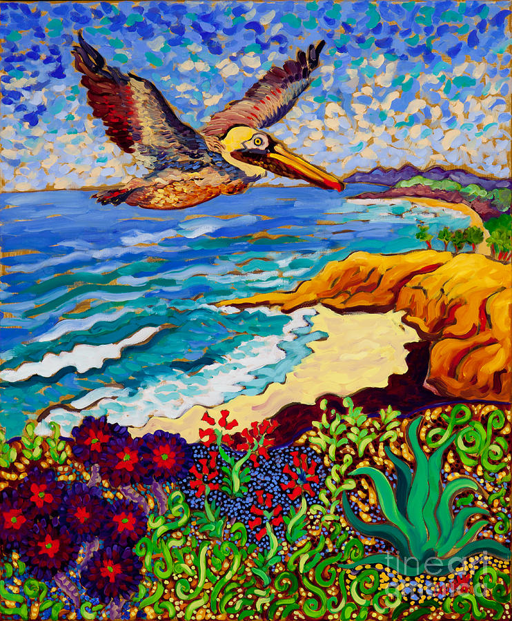 Succulent Pelican Painting by Cathy Carey