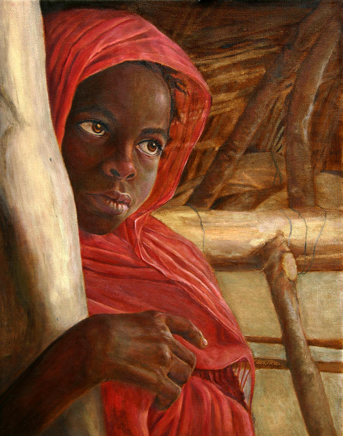 Sudanese Girl Painting by Portraits By NC