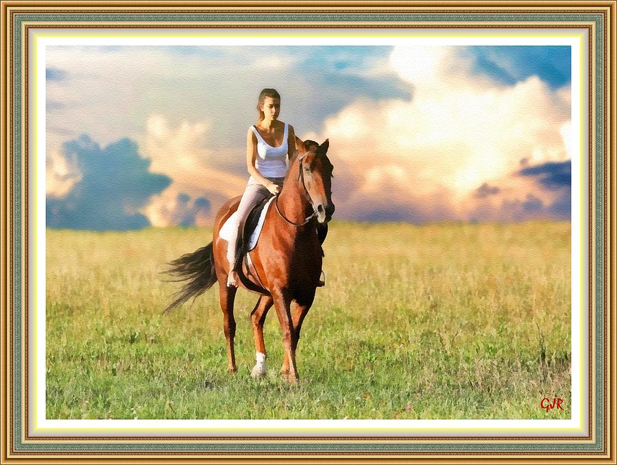 Sunset Digital Art - Suddenly The Name Joan Of Arc Came To My Mind. L A S  With Decorative Ornate Printed Frame. by Gert J Rheeders