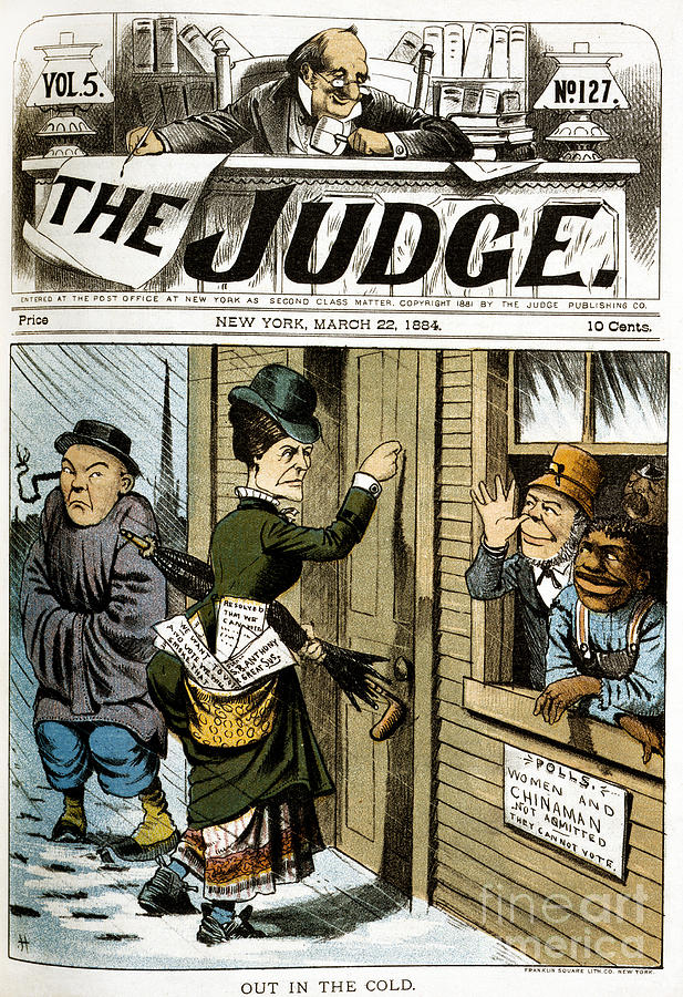 Suffrage Cartoon, 1884 Photograph by Granger