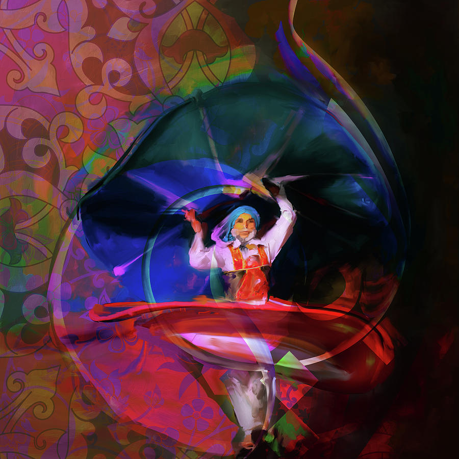 Sufi Whirl 11 Painting 725 5 Painting by Mawra Tahreem