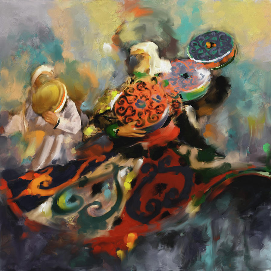 Sufi Whirling 450 2 Painting by Mawra Tahreem