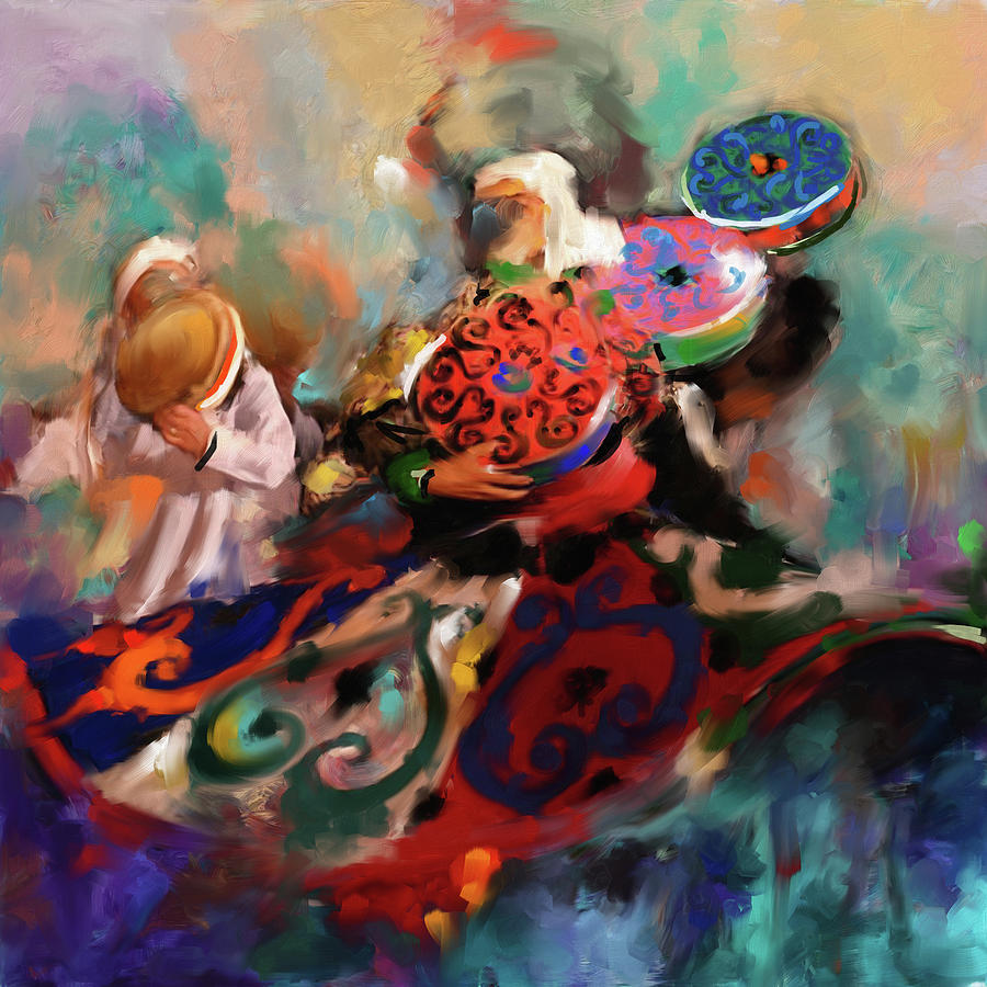 Sufi Whirling 450 I Painting by Mawra Tahreem