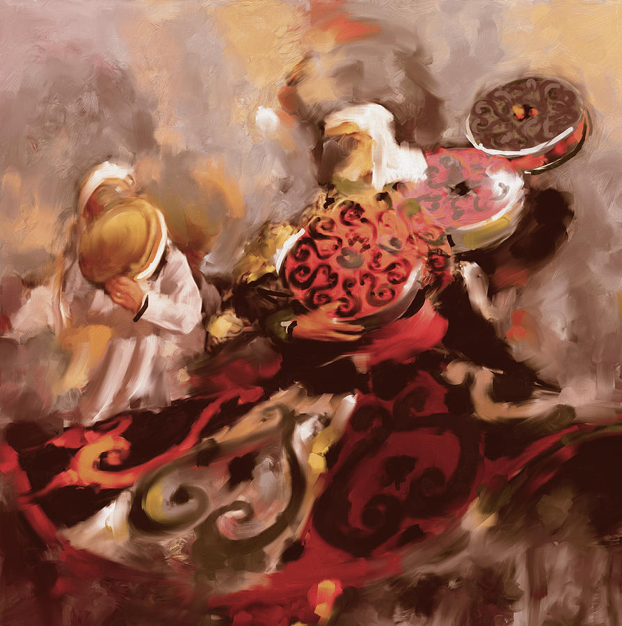 Sufi Whirling 450 III Painting by Mawra Tahreem