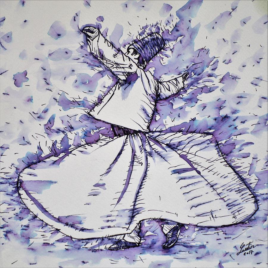 Sufi Whirling - November 19,2017 Painting by Fabrizio Cassetta