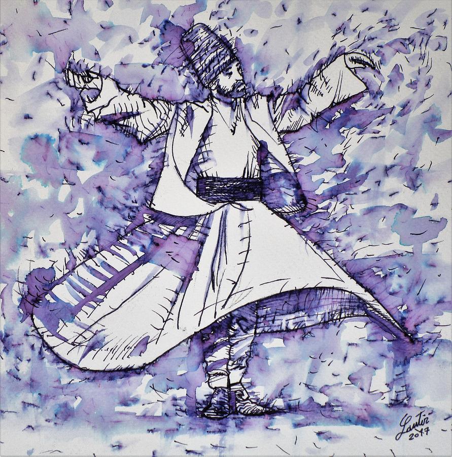 Sufi Whirling - November 21,2017 Painting by Fabrizio Cassetta