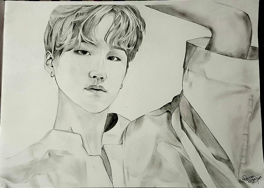 Suga- BTS Drawing by Hampi Gogoi