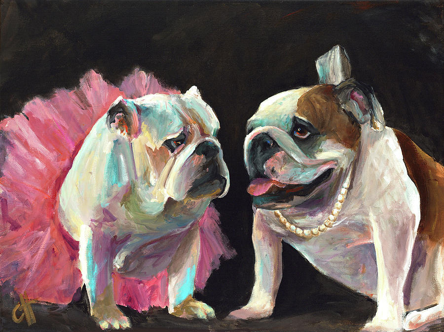 Dog Painting - Sugar and Lola by Cari Humphry