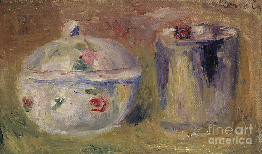 Sugar bowl and Beaker Painting by Pierre Auguste Renoir