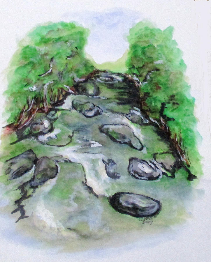 Sugar Creek, Boyhood Memory Painting by Clyde J Kell