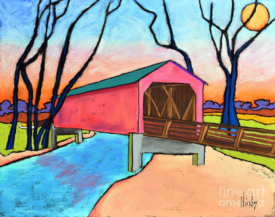 Architecture Painting - Sugar Creek Covered Bridge by David Hinds