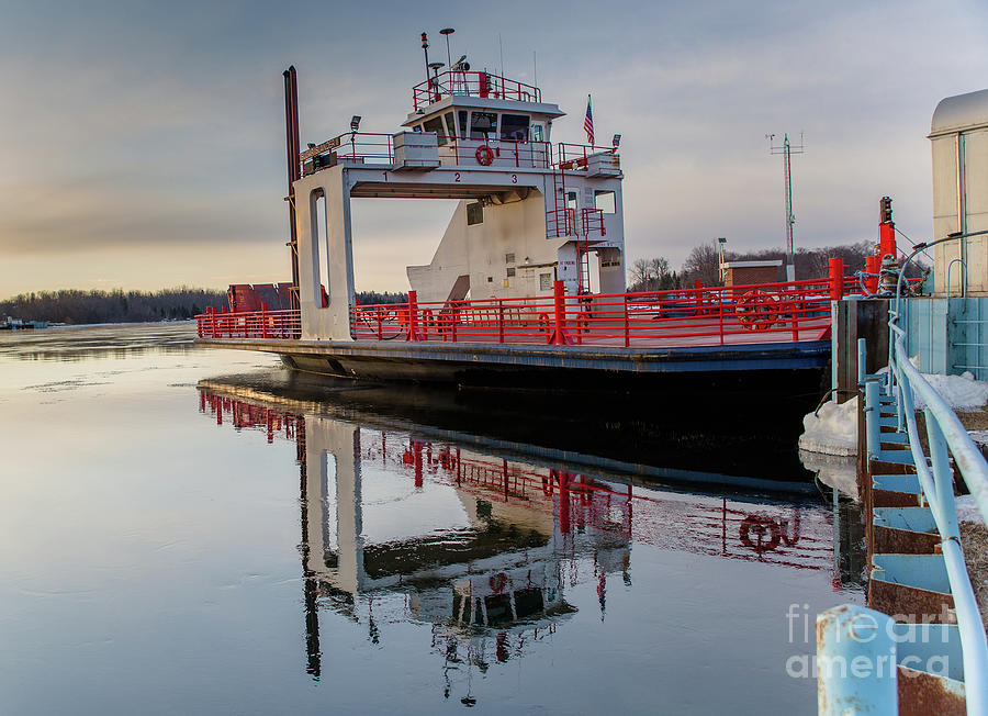 Ship Photograph - Sugar Island Ferry Reflections -6582 by Norris Seward
