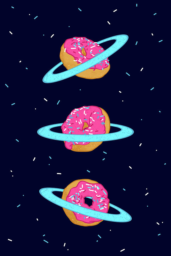Cake Digital Art - Sugar rings of Saturn by Evgenia Chuvardina