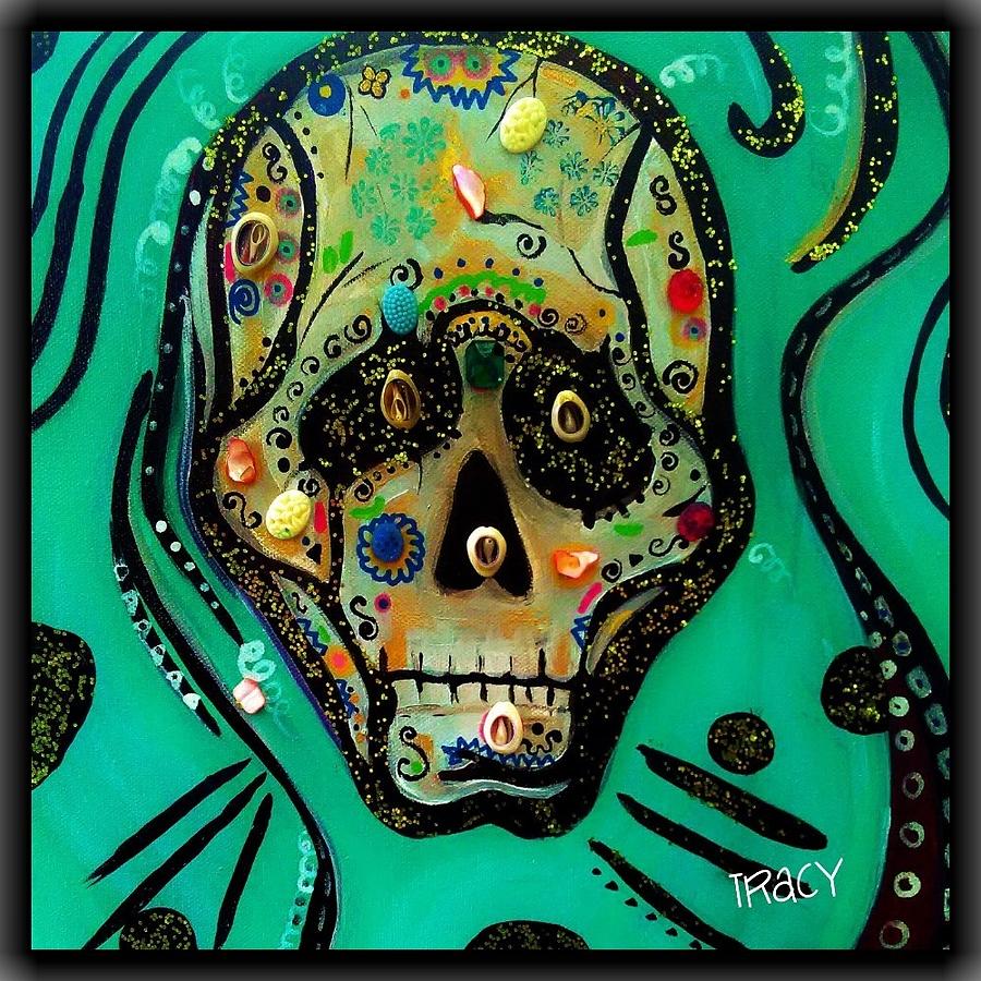 Sugar Skull 4  Mixed Media by Tracy Mcdurmon