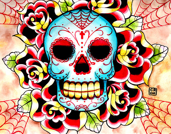 Skull Painting - Sugar Skull by Carissa Rose Stevens