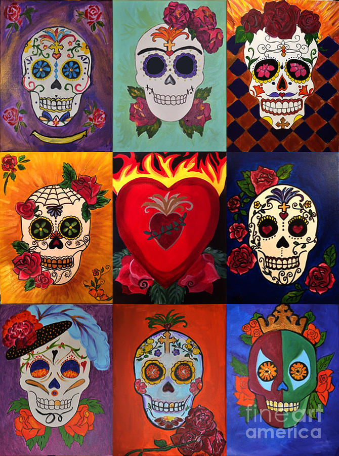 sugar skull collage