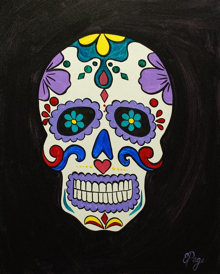 Sugar Skull Painting by Emily Page