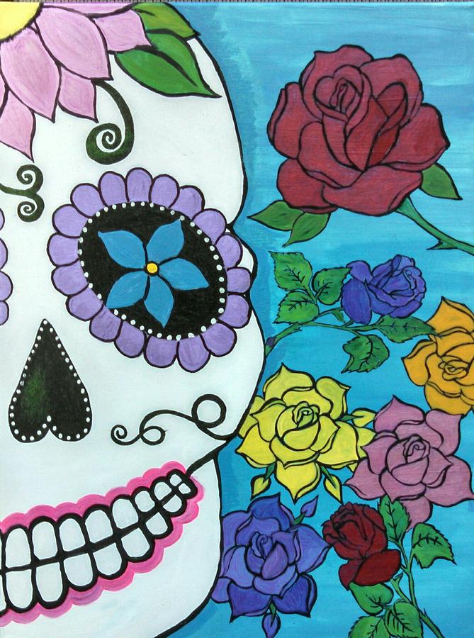 Sugar Skull Painting by Tammy Cote