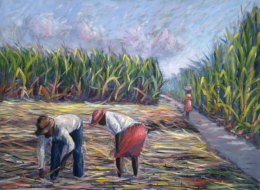 Farm Painting - Sugarcane Harvest by Carlton Murrell
