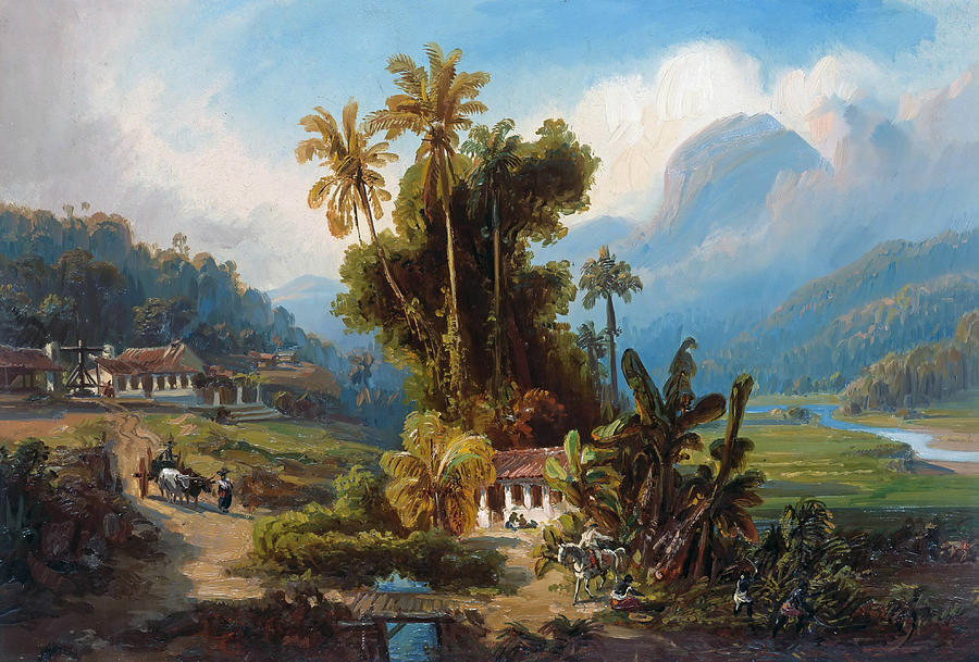 Sugarcane Plantation of San Esteban near Puerto Cabello, Venezuela Painting by Ferdinand Bellermann