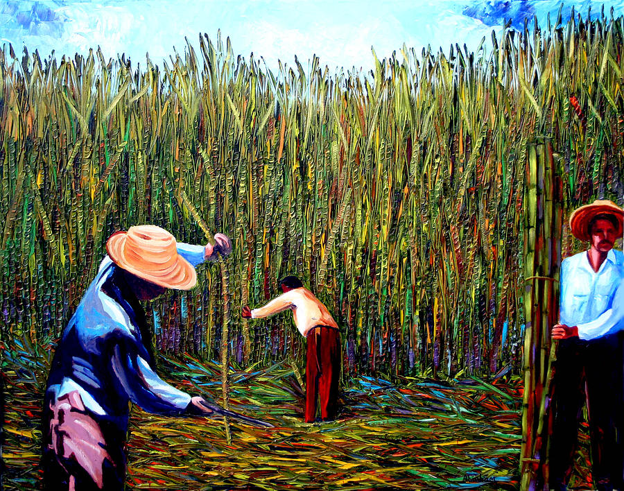 Sugarcane worker  2 Painting by Jose Manuel Abraham