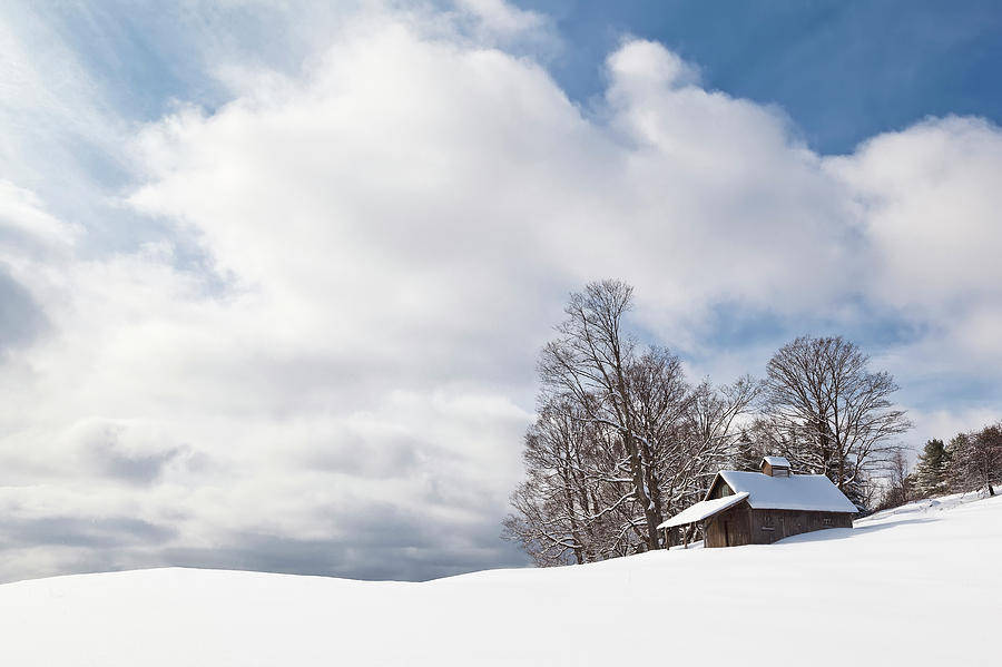 Sugarhouse Winter Landscape Photograph by Alan L Graham