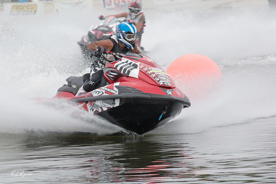 Sugden Park Water Motocross - Taking the Lead on Lake Avalon Photograph by Ronald Reid