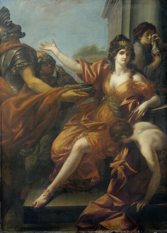 Suicide of Queen Dido, 1800 Painting by Vincent Monozlay