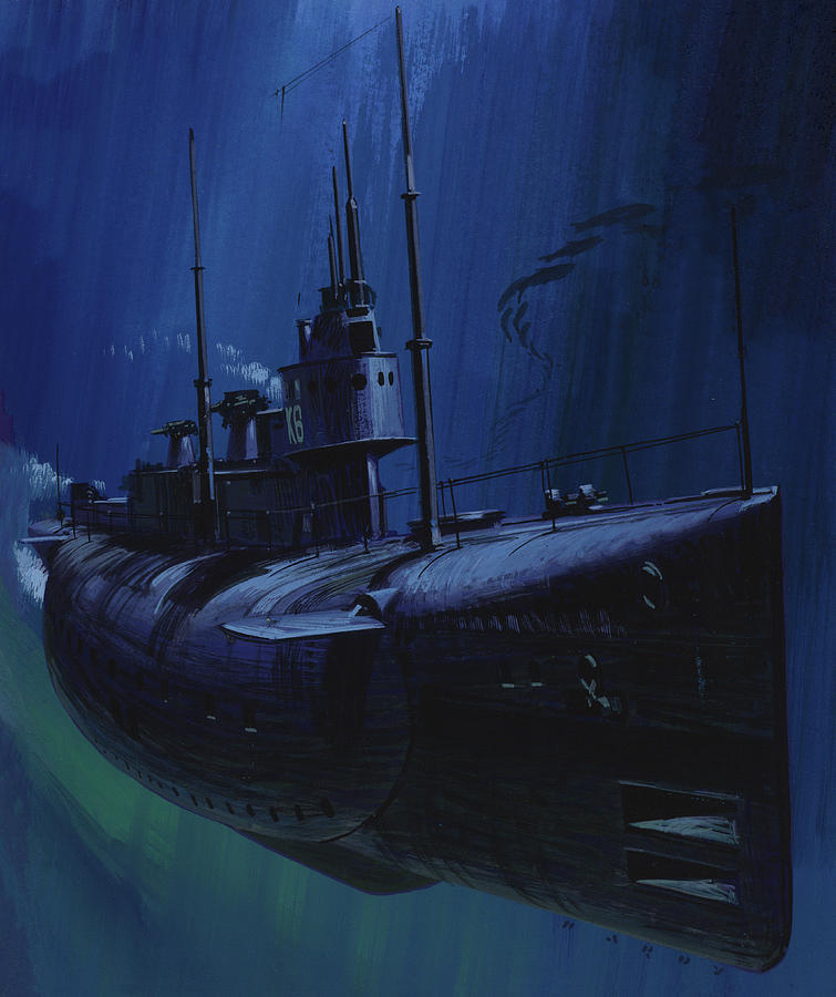 Submarine Painting - Suicide Subs by Wilf Hardy