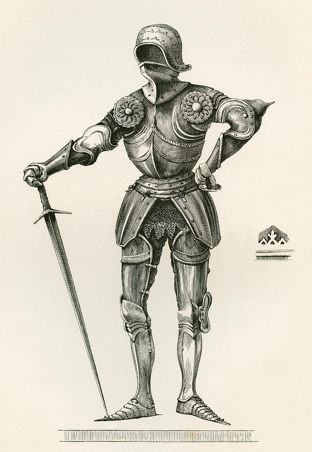 Suit Of Gothic Armour, Known As La Drawing by Vintage