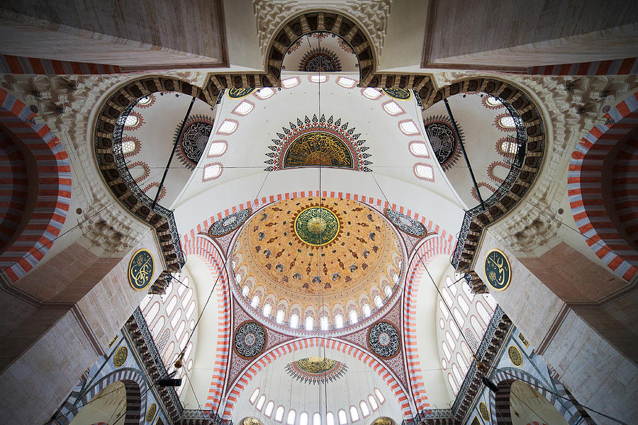 Turkey Photograph - Suleymaniye Mosque Ceiling by Artur Bogacki