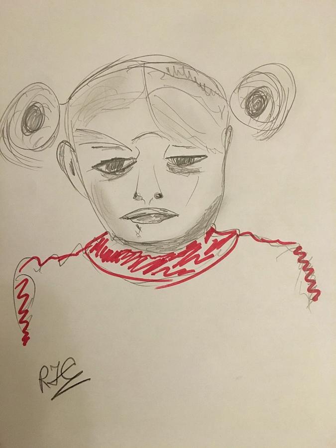 Sulky child Drawing by Roger Cummiskey