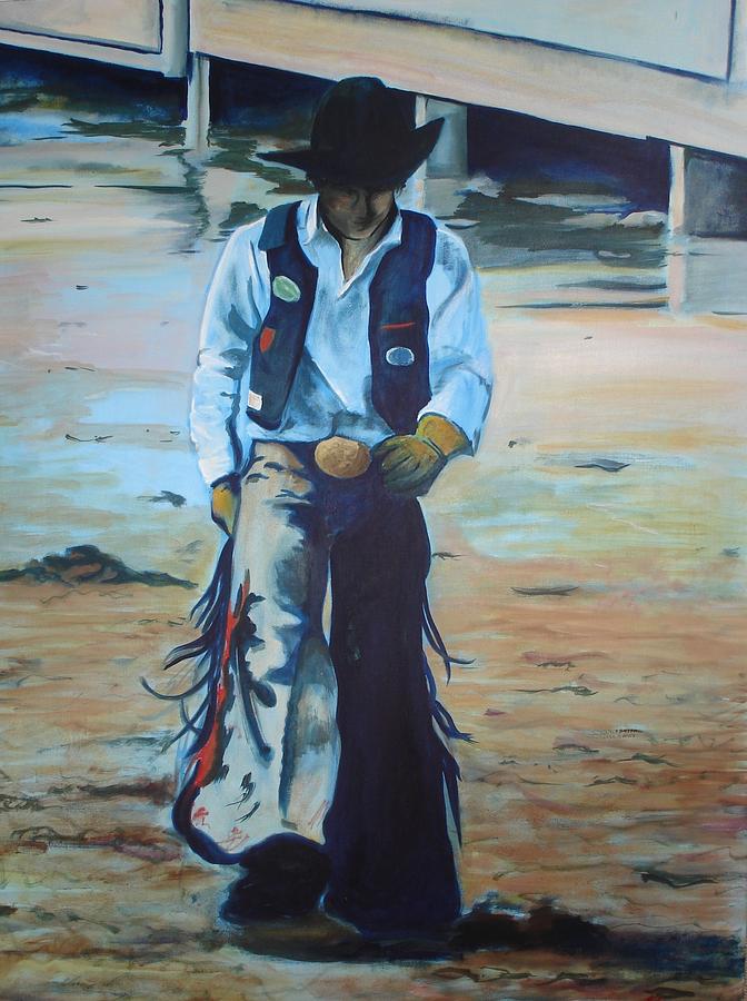 Cowboy Painting - Sullen Ride by Idie Karr Cowboy Painting - Sullen Ride by Idie Karr