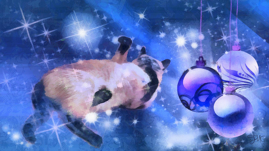 Sulleys Christmas Blues Digital Art by Theresa Campbell