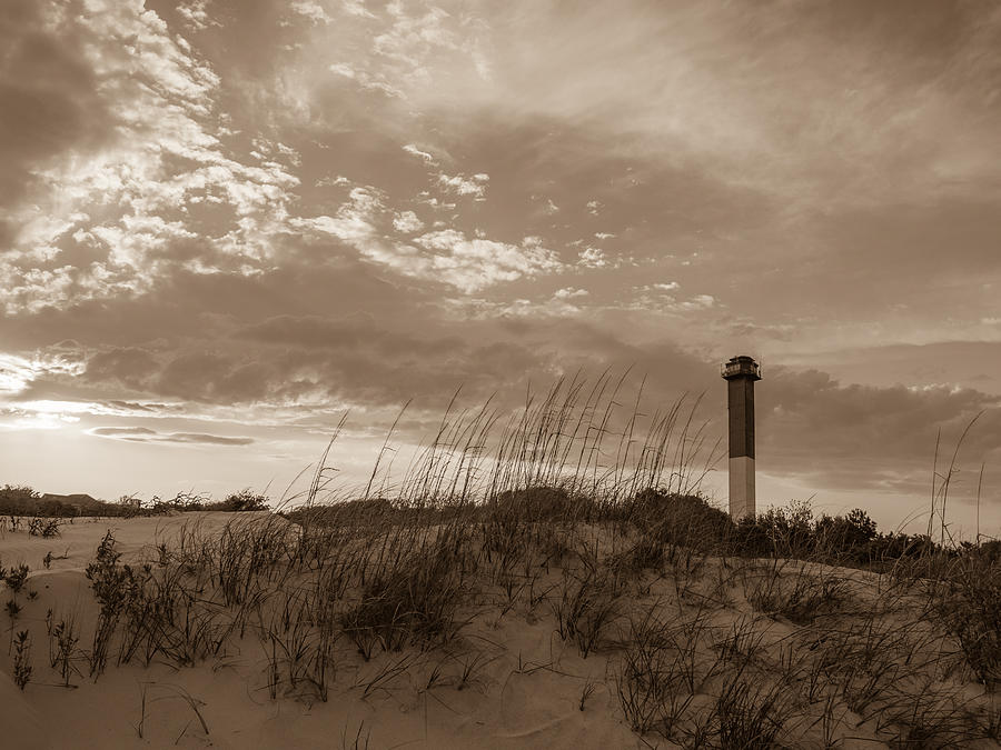 Sullivans Island Lighthouse In Black And White 7 Photograph