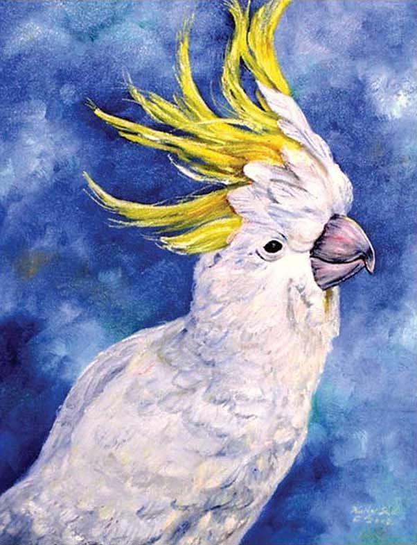 Sulphur-crested cockatoo Painting by Ryn Shell