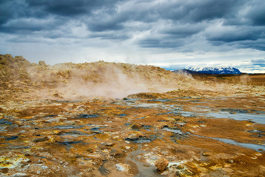 Sulphur landscape brown and orange in Iceland Photograph by Matthias Hauser
