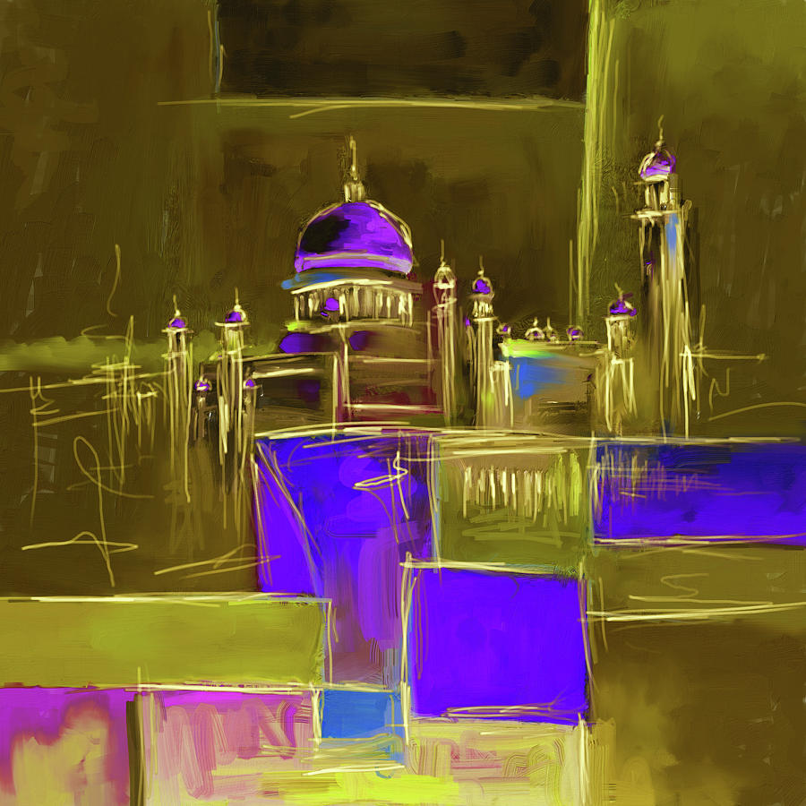 Sultan Omer Ali Saifuddin Mosque 414 IV Painting by Mawra Tahreem