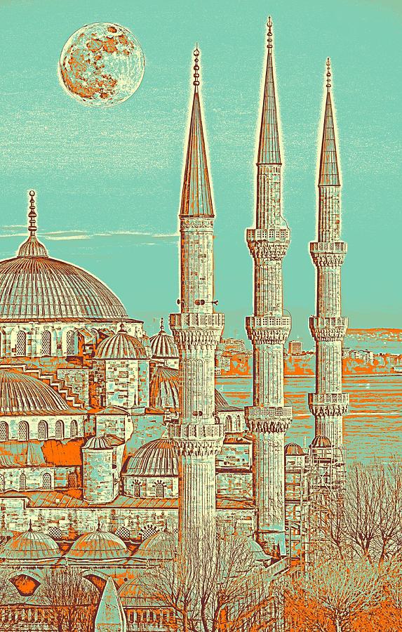 Sultanahmet, Istanbul Turkey 3c Painting by Celestial Images
